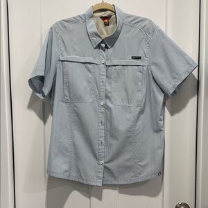 Columbia Light Blue Short-Sleeve Button-Down Shirt